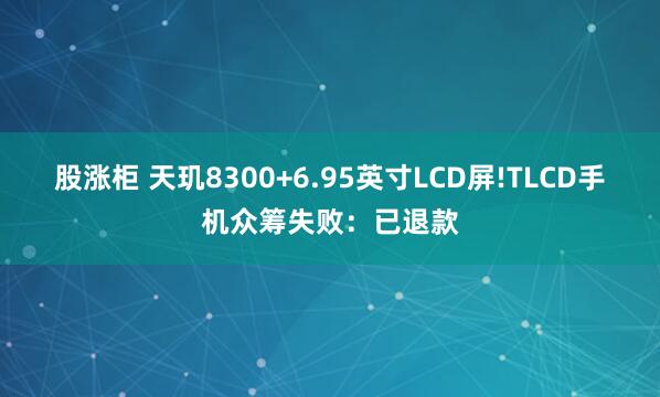 股涨柜 天玑8300+6.95英寸LCD屏!TLCD手机众筹失败：已退款
